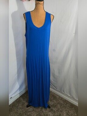 Ashley Stewart Royal Blue Sleeveless Maxi Dress